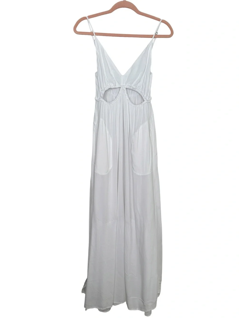 Abercrombie & Fitch White Cutout Maxi Dress
